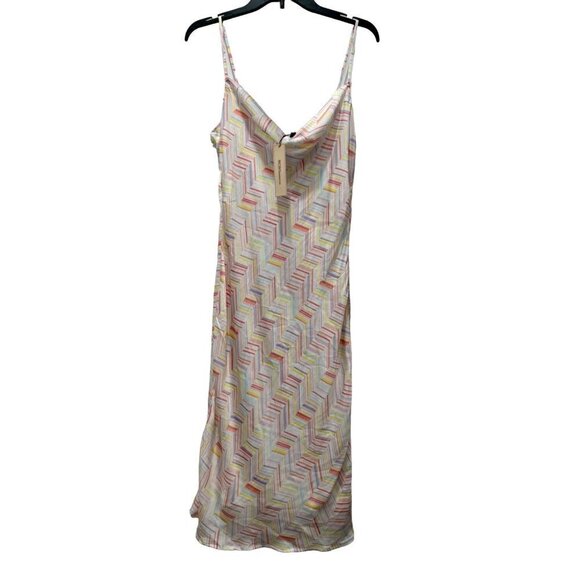 NWT BCBGENERATION Size 10 Stripe Print Slip Chevron Dress MSRP $118 - Picture 3 of 11